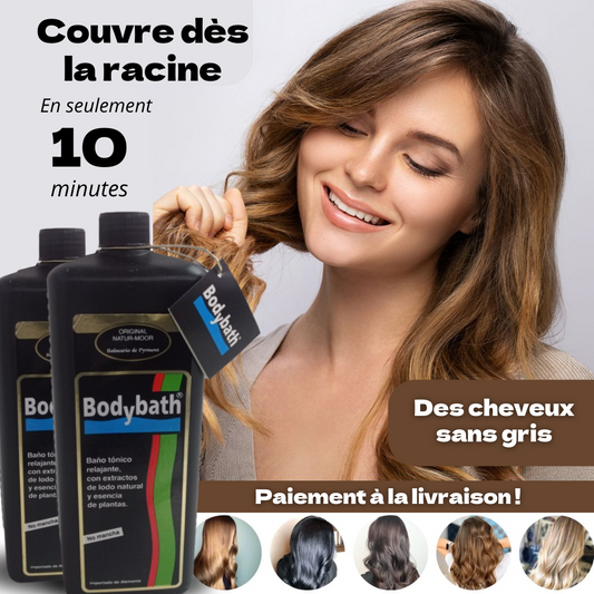 Shampoing Body Bath 3-en-1 pour Cheveux Blancs + Peigne Écologique en Bambou GRATUIT